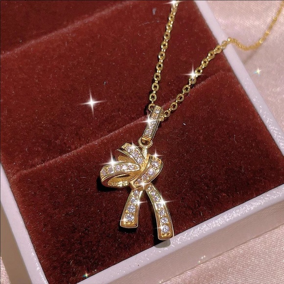 NEW 14k BowKnot Necklaces - Picture 2 of 4